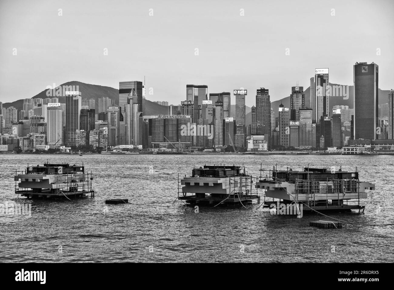 Hong Kong, China, 01/17/2018 Ships in sea in Hong Kong Stock Photo