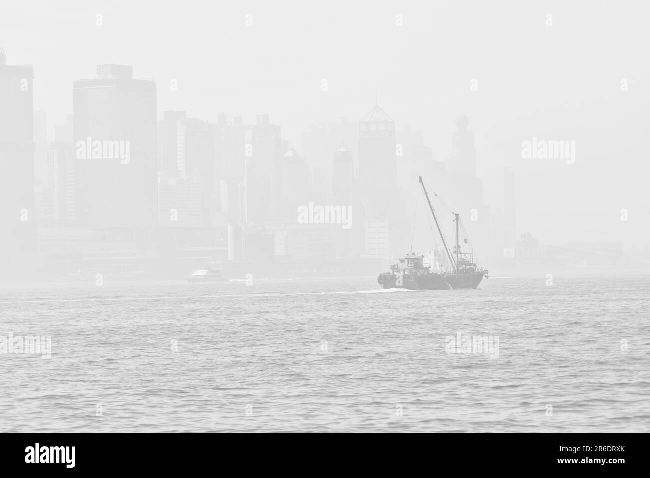 Hong Kong, China, 01/17/2018 Ships in sea in Hong Kong Stock Photo