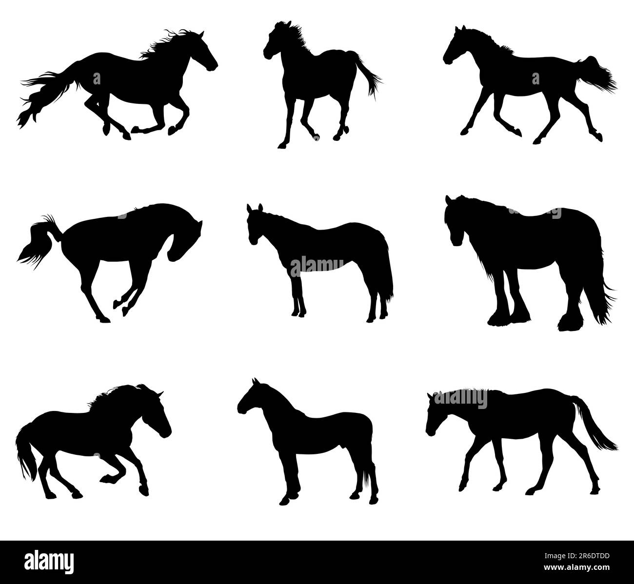 collection of horse silhouettes Stock Vector