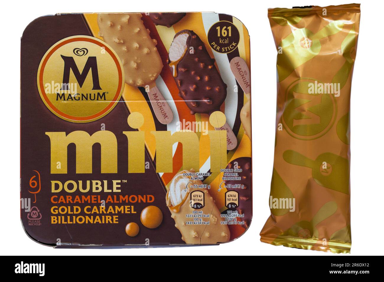 Box of Magnum mini double caramel almond gold caramel billionaire