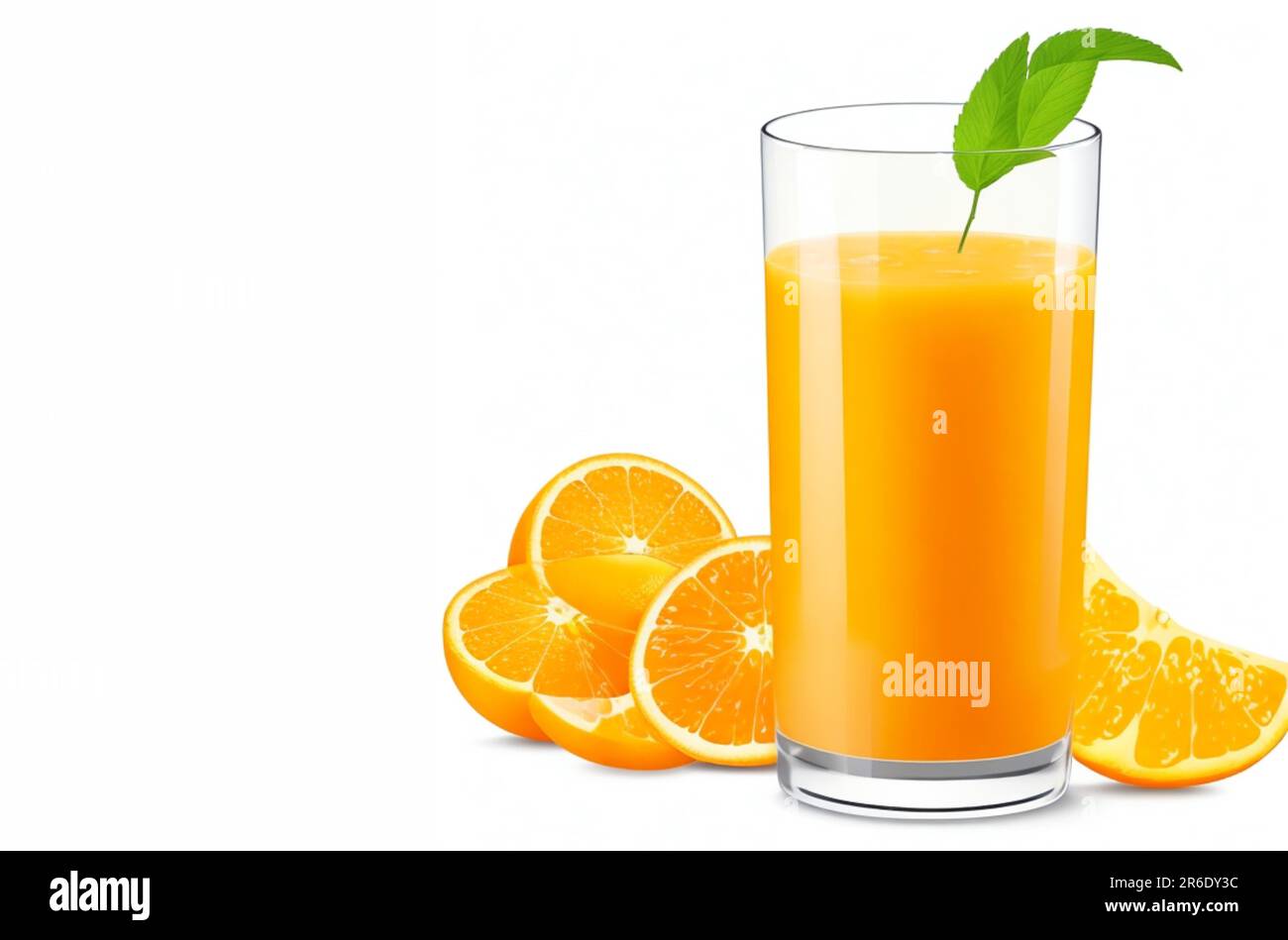 A glass of fresh orange juice to drink, vector illustration isolated on