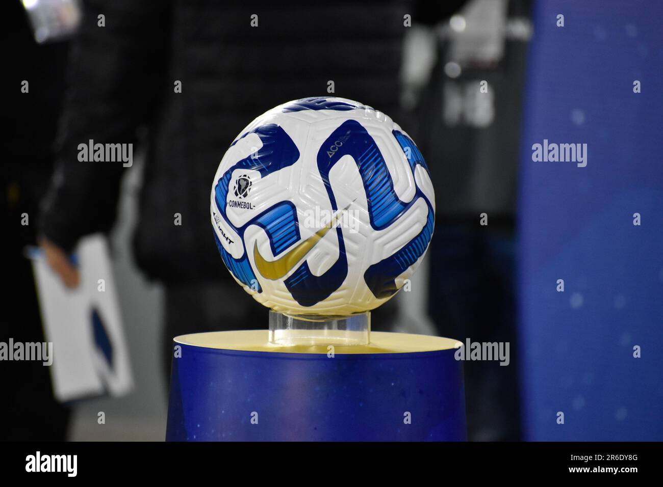 Bogota, Colombia. 08th June, 2023. The official conmebol Sudamericana ball during the Peru's Universitario (0) V. Colombia's Santa Fe (2) group phase match of the CONMEBOL Libertadores, in Bogota, Colombia June 9, 2023. Photo by: Cristian Bayona/Long Visual Press Credit: Long Visual Press/Alamy Live News Stock Photo