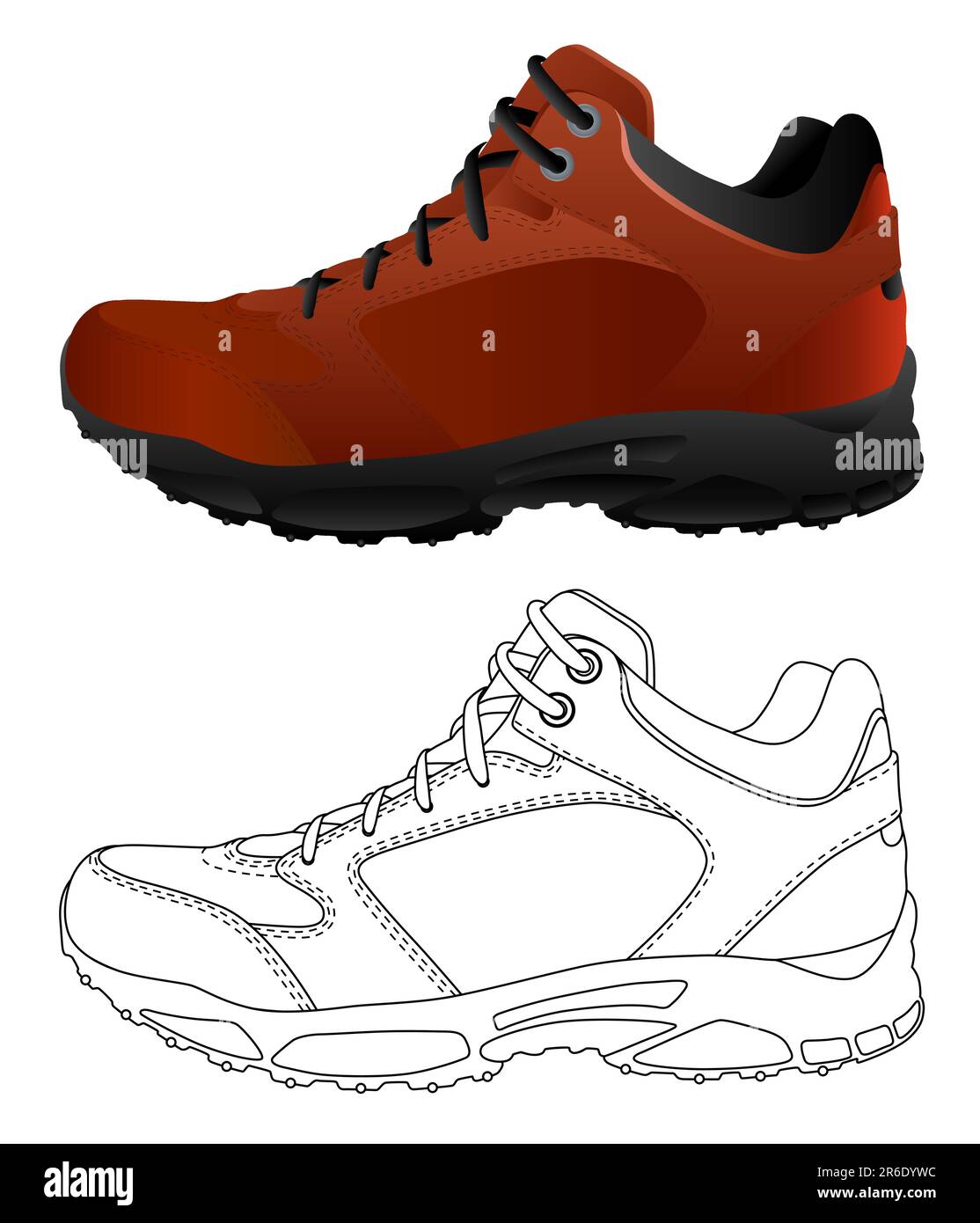 Vector isolated image of sport shoes. Stock Vector