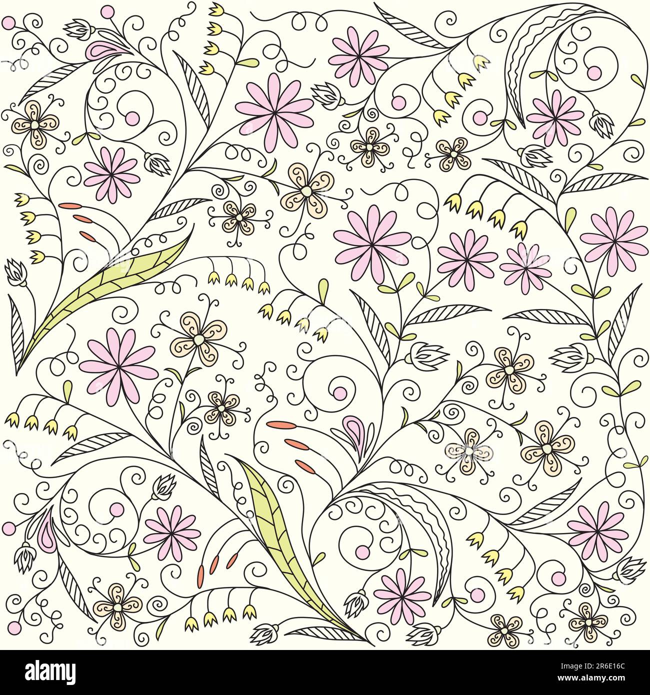 Floral abstract pattern, vector illustration Stock Vector Image & Art ...