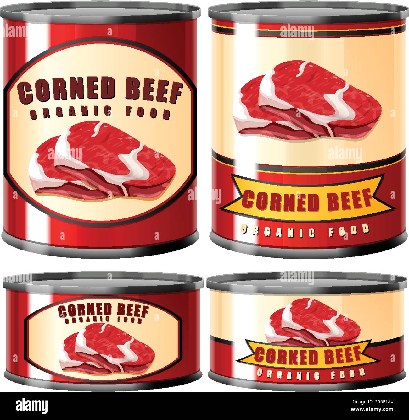 Corned Beef in Tin Can Collection illustration Stock Vector Image & Art