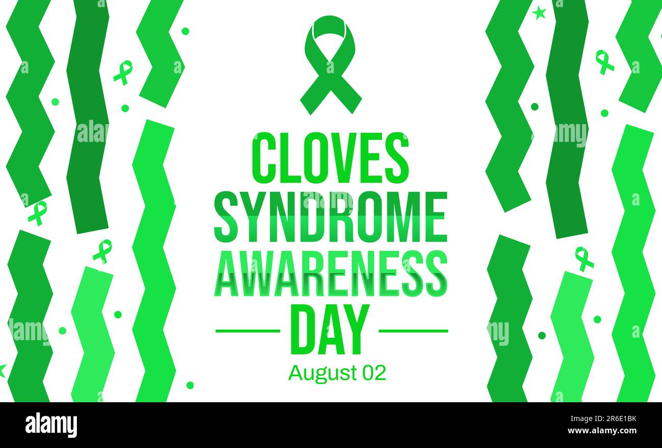 Cloves syndrome awareness day backdrop design with green ribbon and
