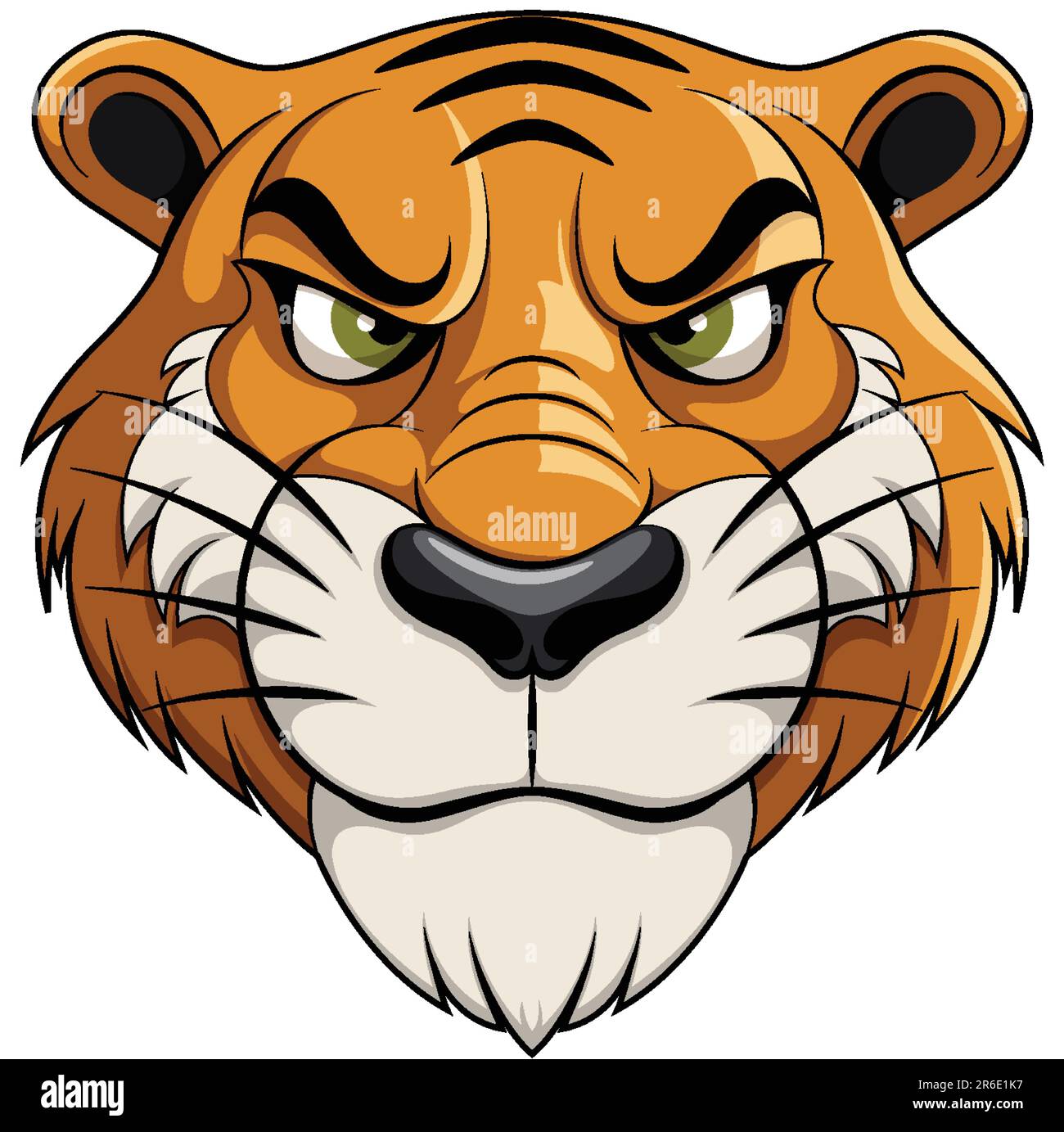 Tiger Face Cartoon Character illustration Stock Vector Image &amp; Art - Alamy