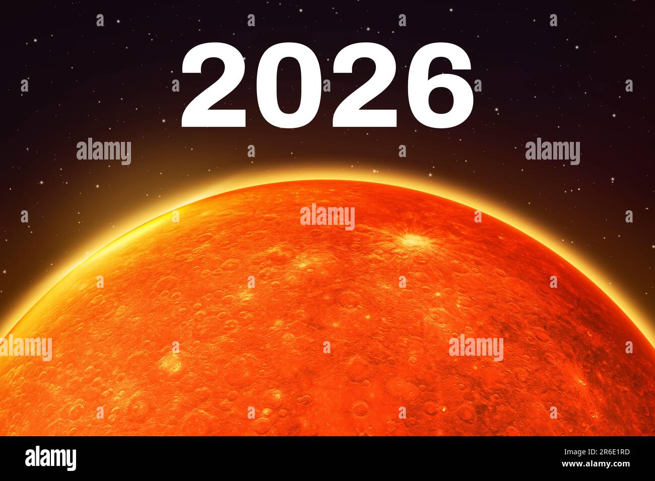 Mars mission 2026 concept background with glowing red and white