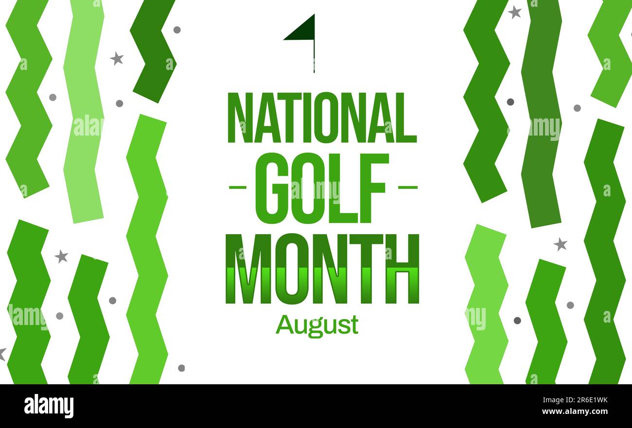 National Golf Month background in Green color with typography and