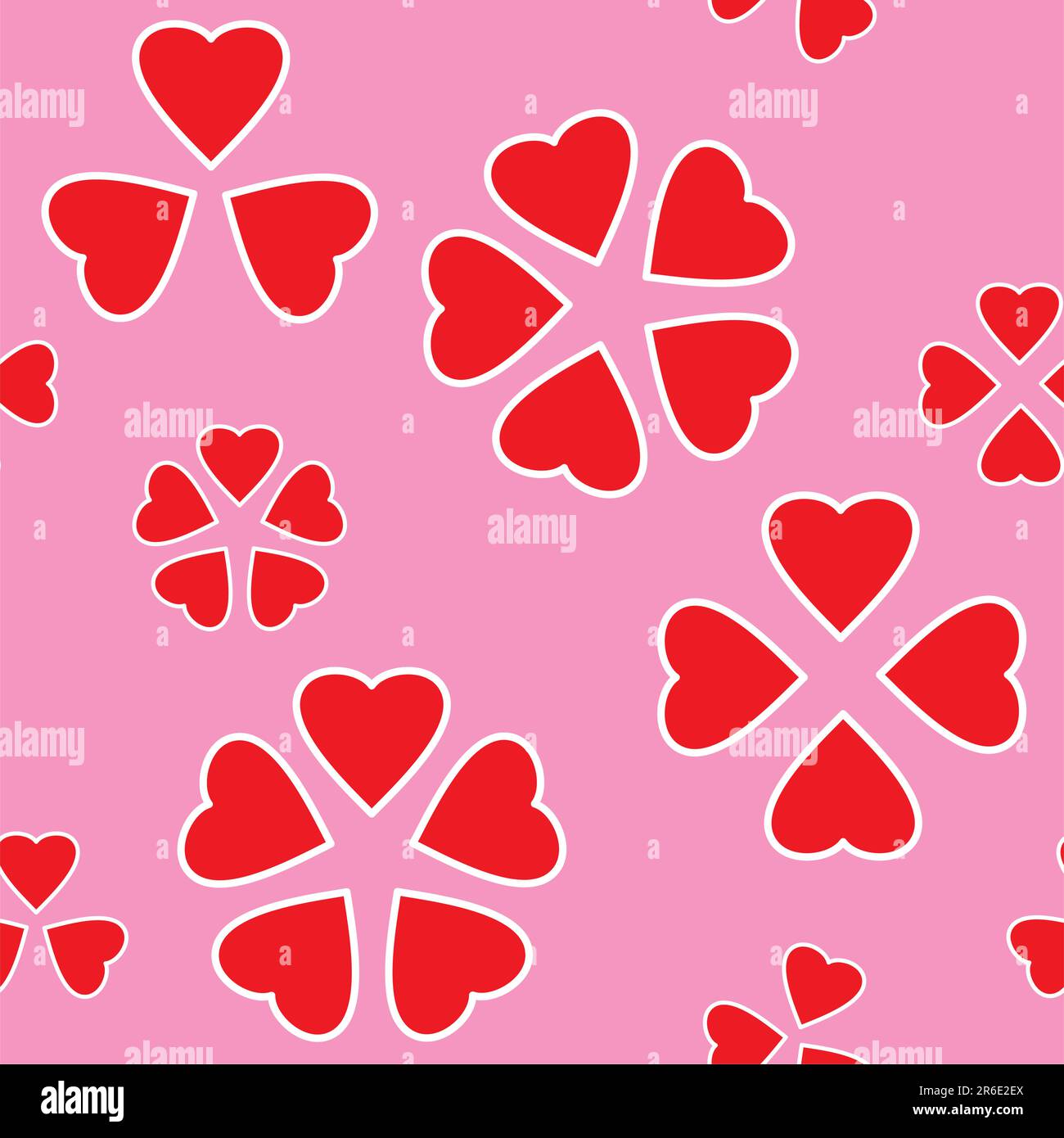 Valentine's day abstract seamless background with red hearts. Vector ...