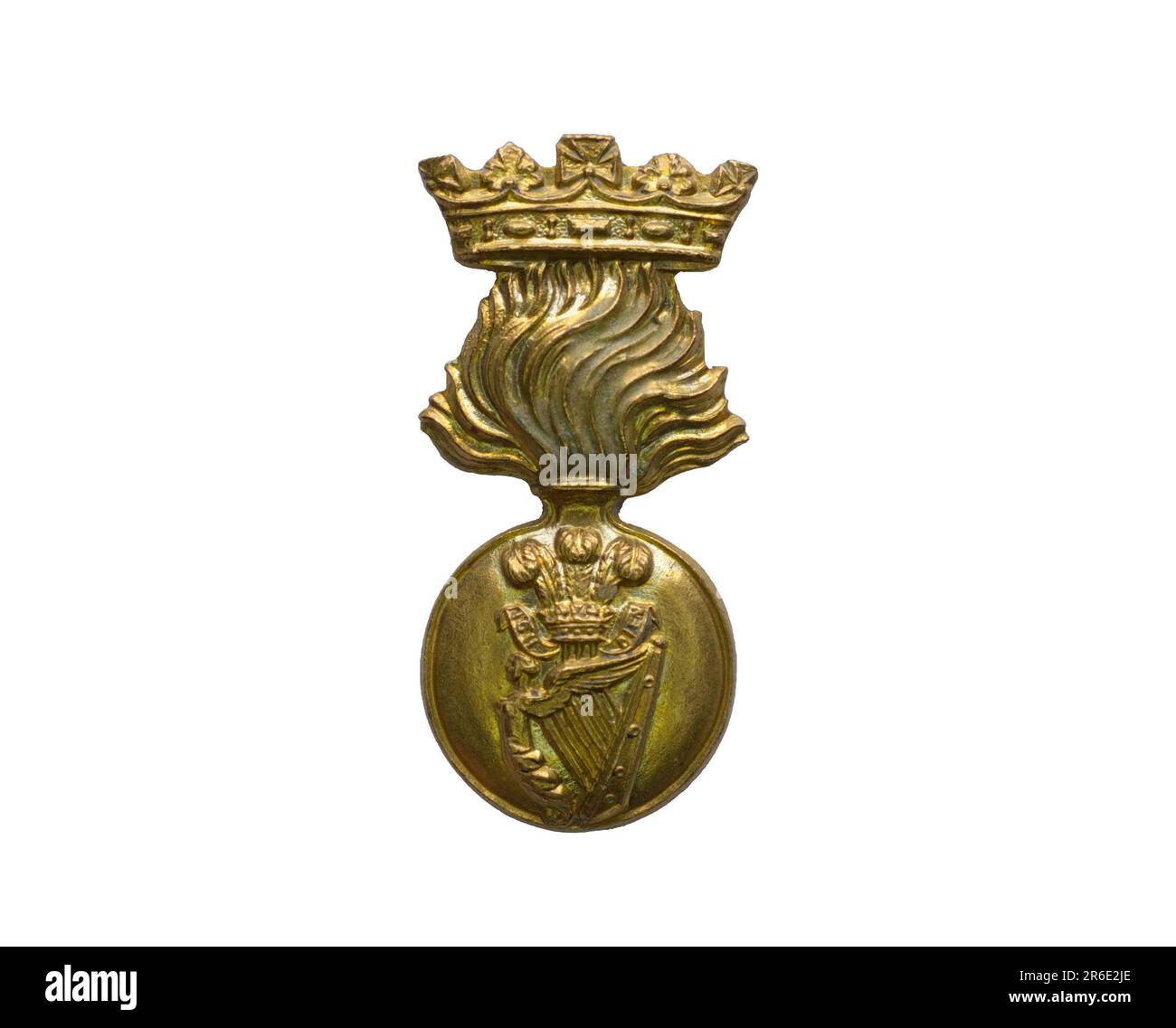 The cap badge of the Royal Irish Fusiliers. Stock Photo