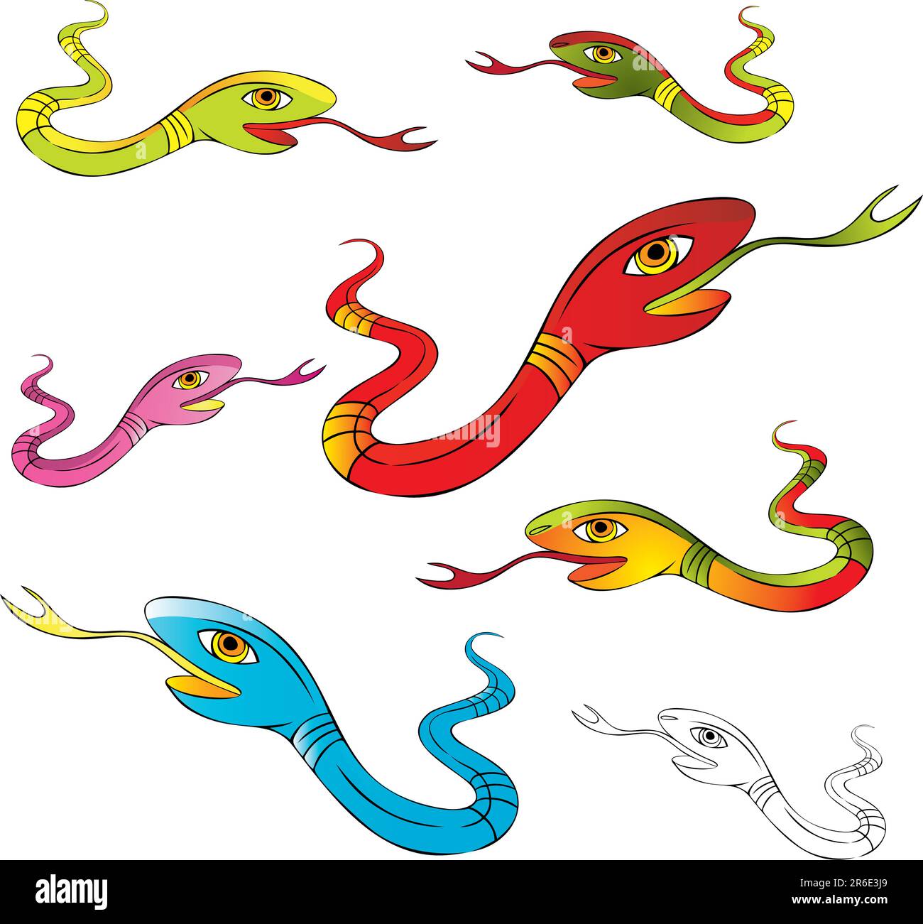 color snake hand drawing vector Stock Vector Image & Art Alamy