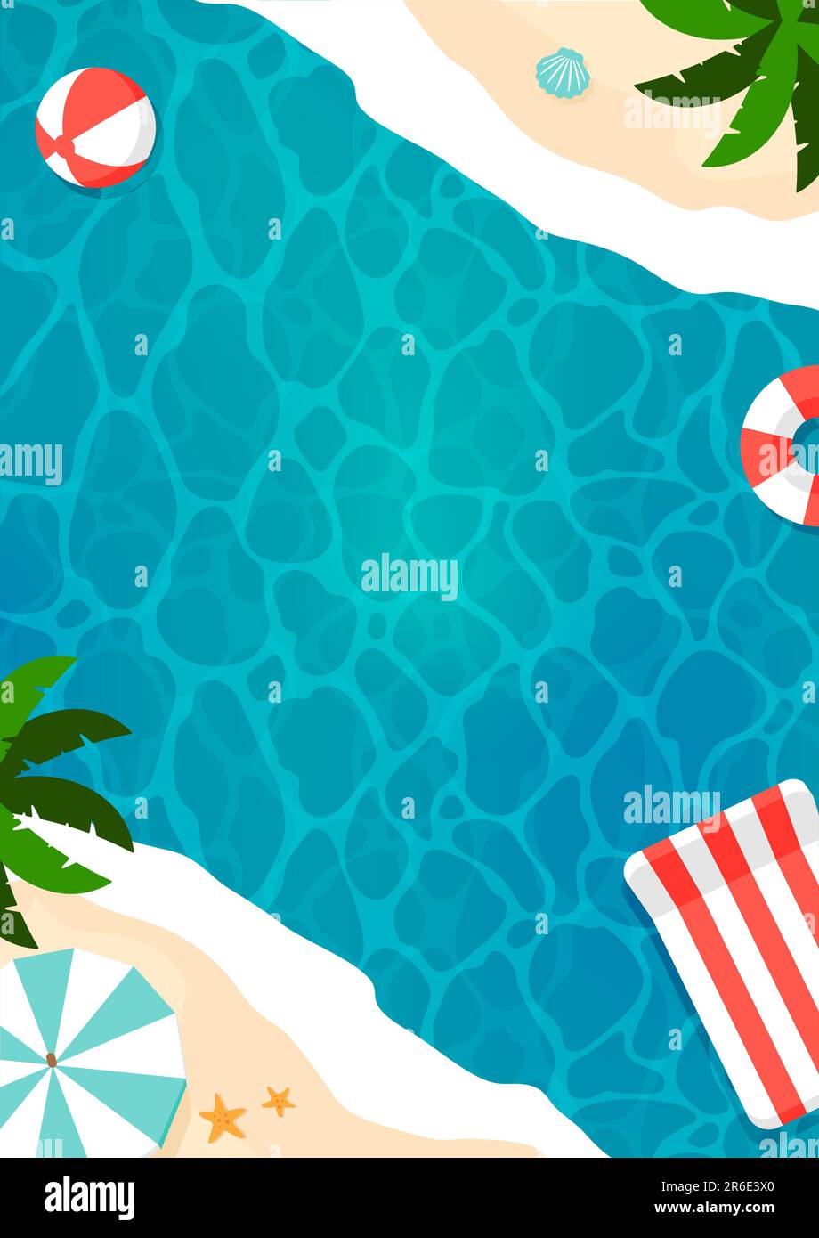 Summer beach vector  banner illustration (overlooking view ) Stock Vector