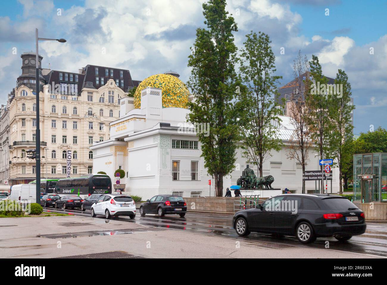 Vienna, Austria - May 29 2019: Secession is a contemporary-art museum with a dome of gilded laurels & temporary exhibitions by renowned artists. Stock Photo
