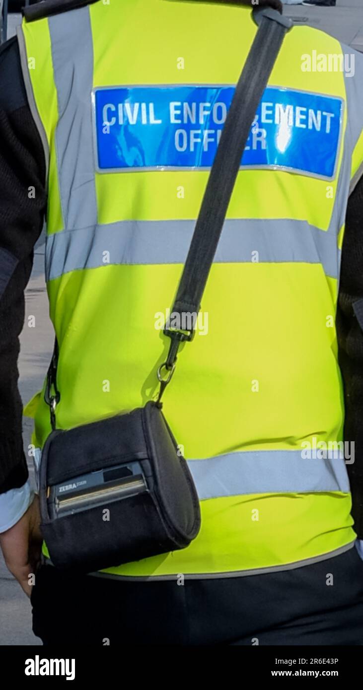 Civil Enforcement Officer in Manchester, UK Stock Photo