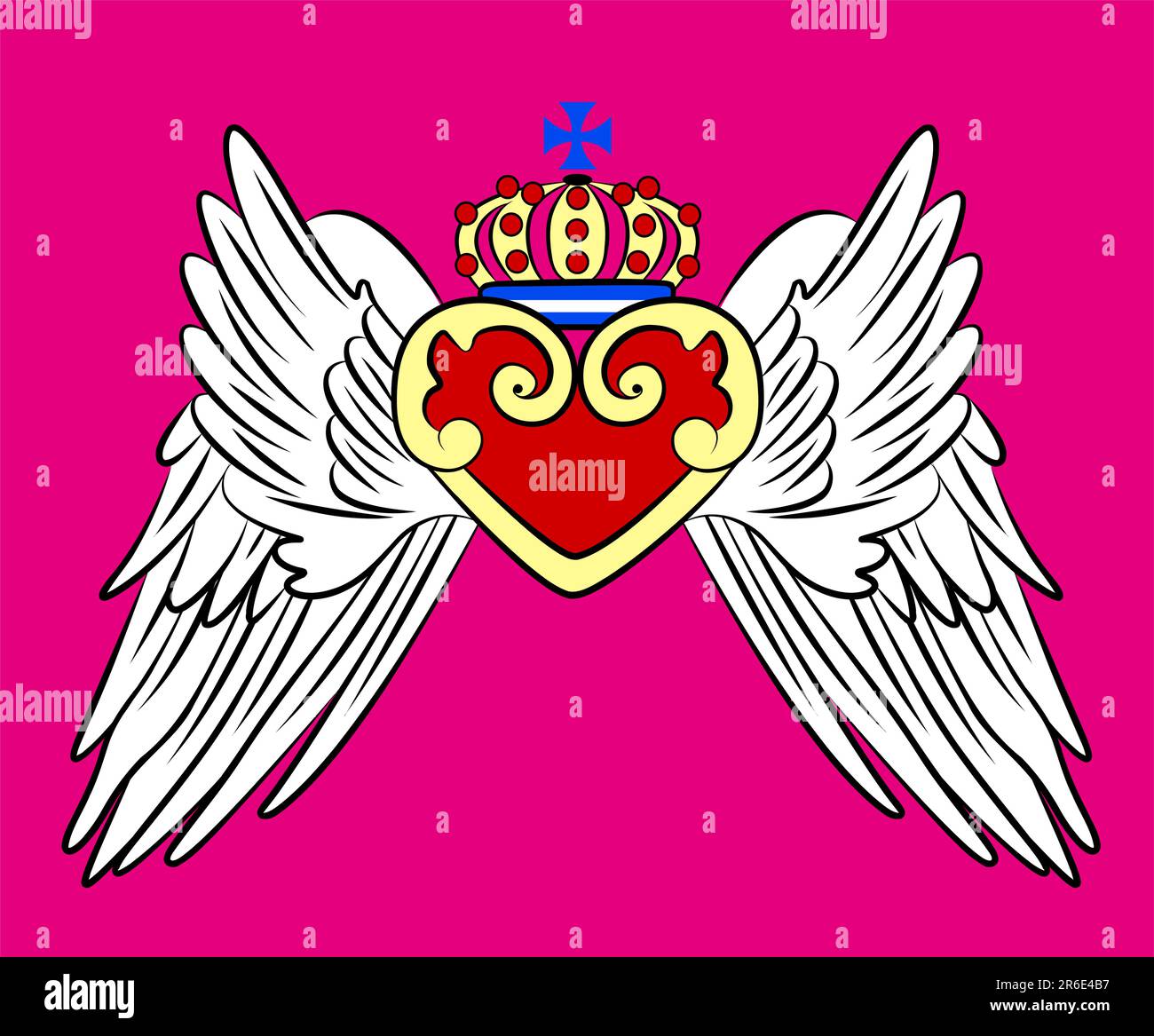 crown with wing element Stock Vector