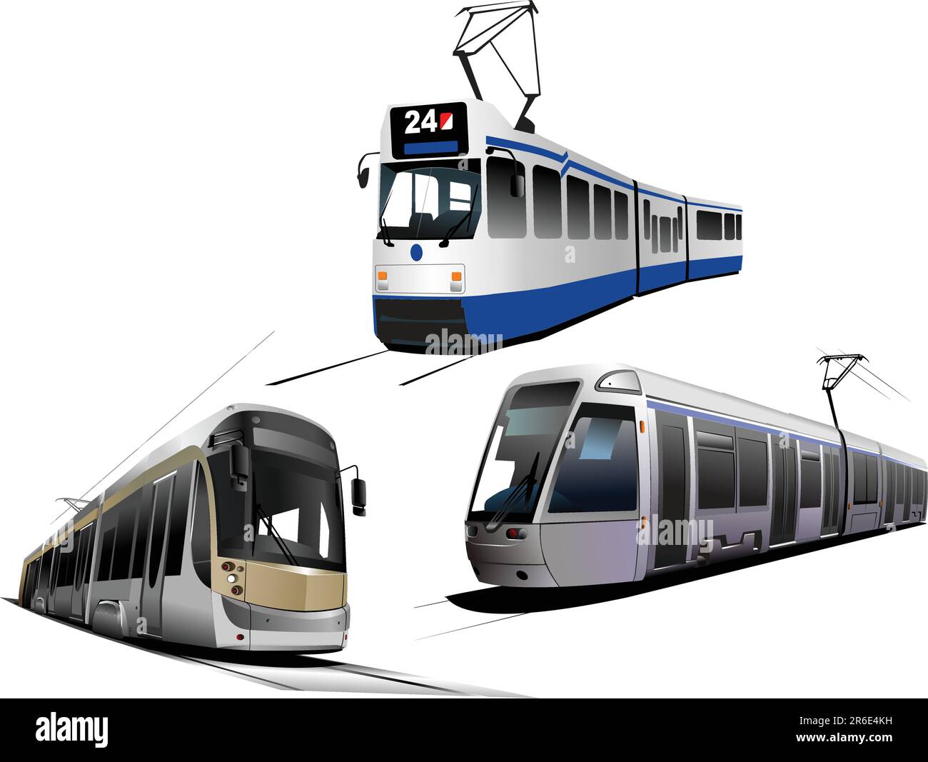 City transport. Three types of Tram. Vector illustration Stock Vector Image & Art Alamy