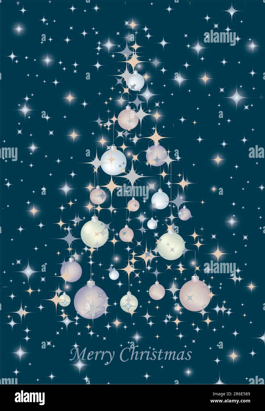 Christmas tree isolated on blue background. Vector illustration Stock ...