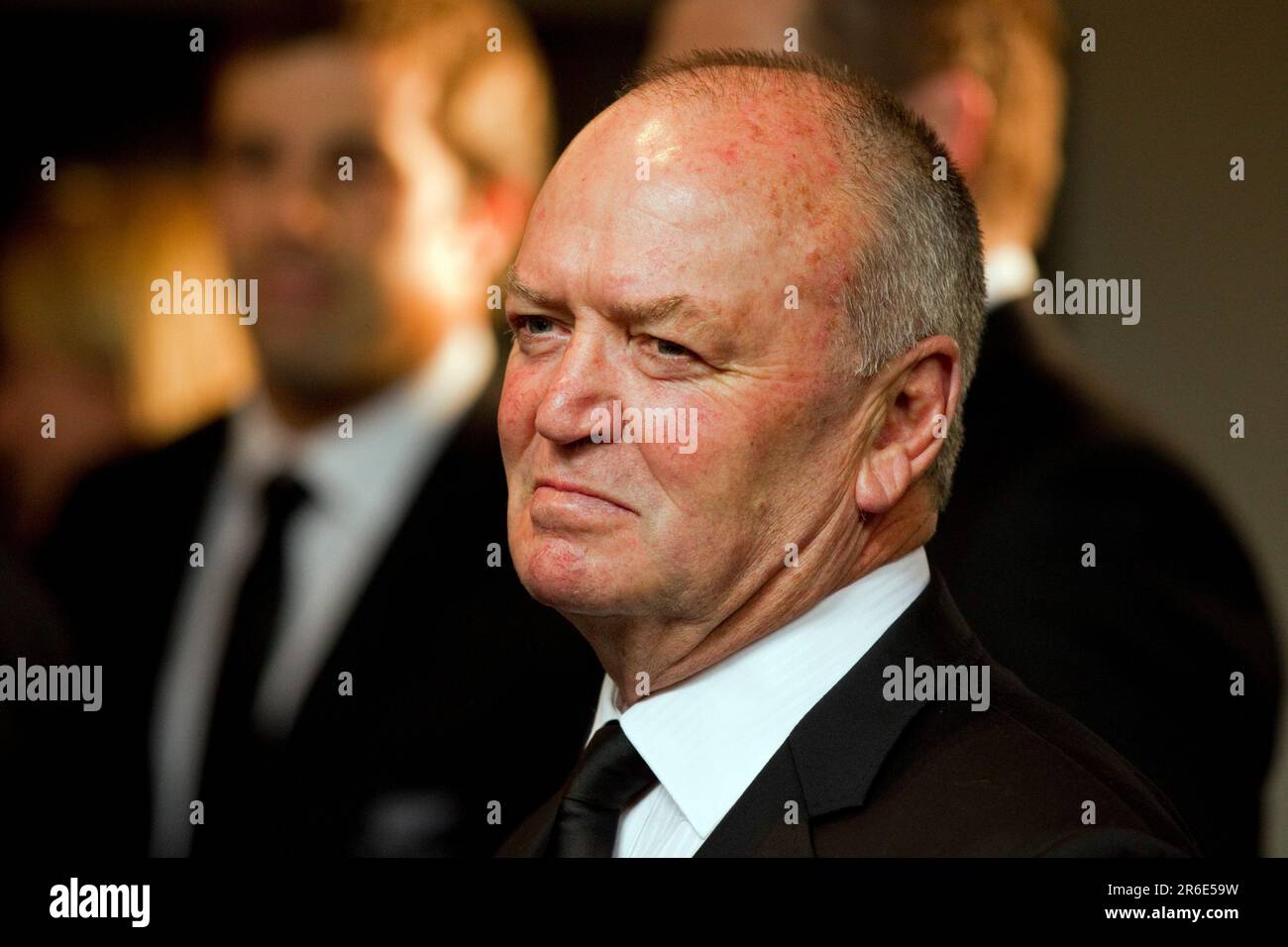 All Black coach Graham Henry at the 2011 Rugby World Cup Squad presentation, Ponsonby Rugby Club, Auckland, New Zealand, Monday, August 29, 2011. Stock Photo