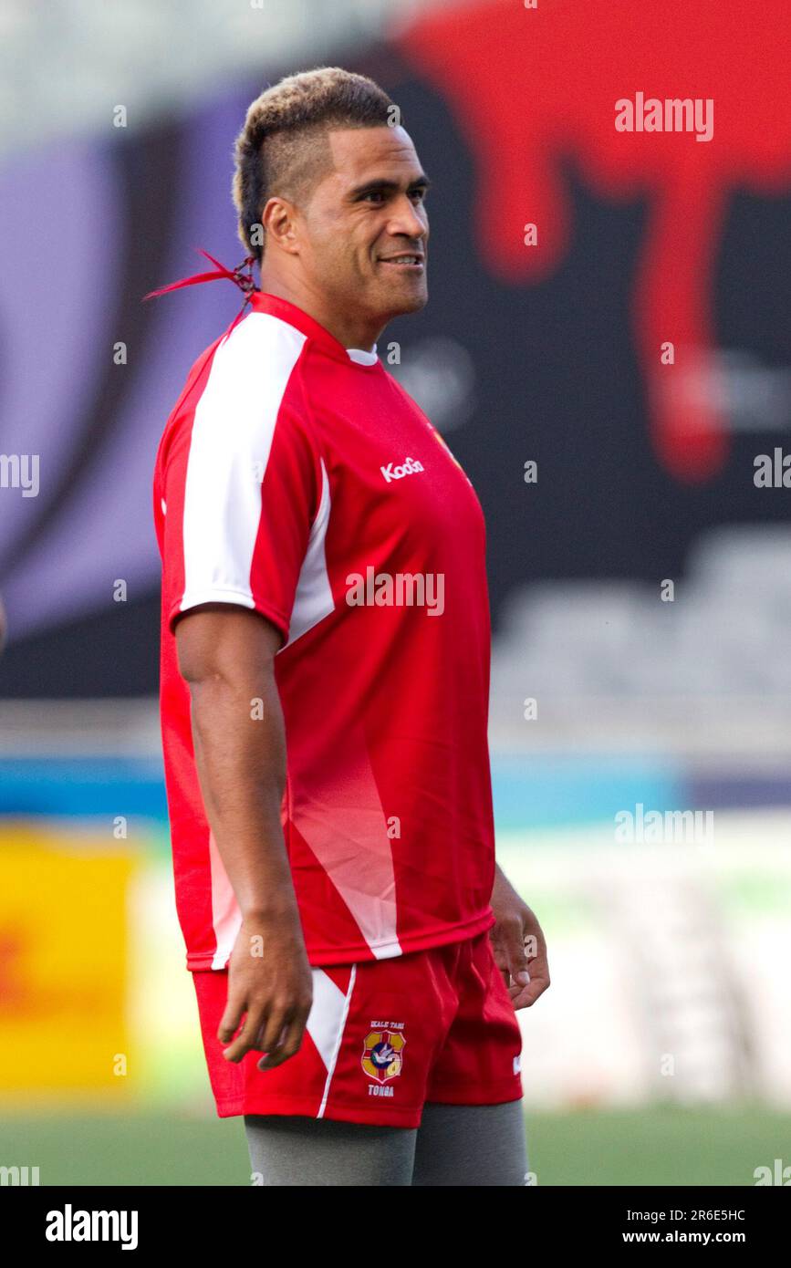 Captain Finau Maka on the field as Tonga's Rugby World Cup Team captain's run prior to the opening match against New Zealand, Eden Park, Auckland, New Zealand, Thursday, September 08, 2011. Stock Photo