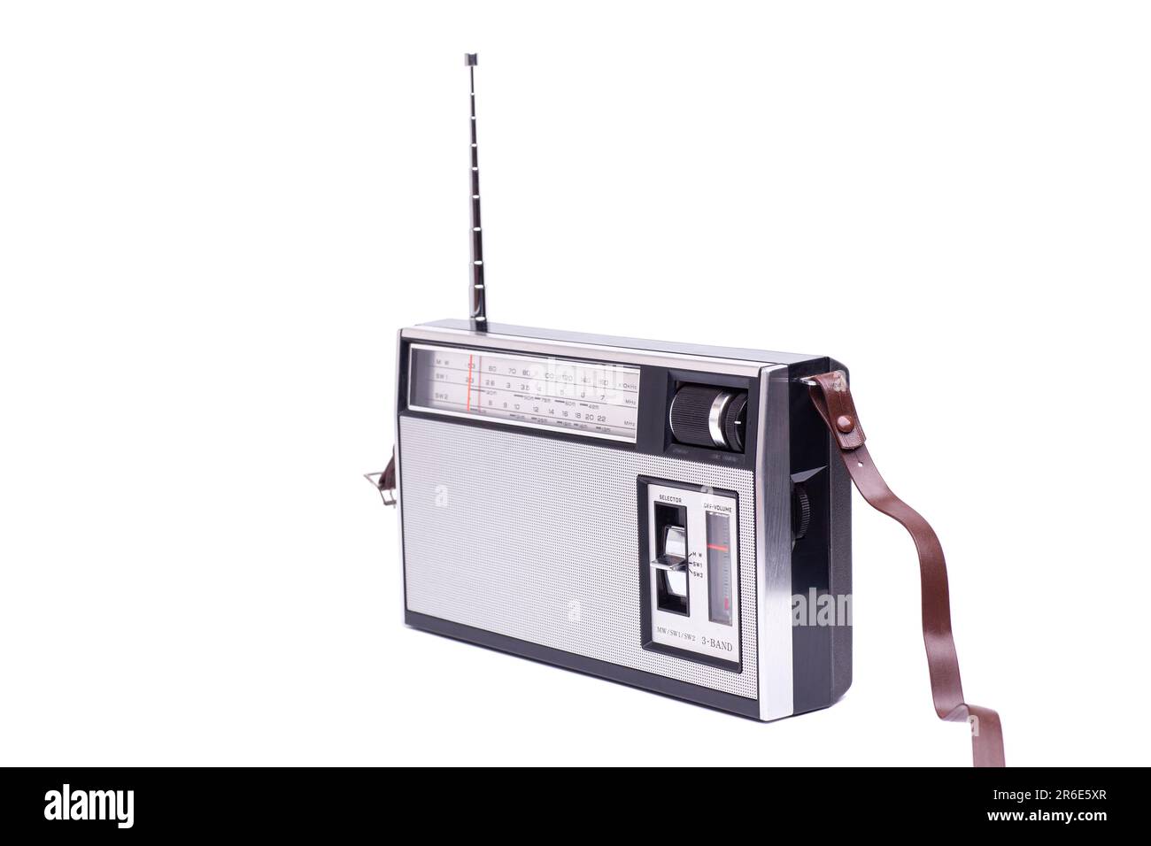 Vintage transistor radio isolated on white Stock Photo Alamy