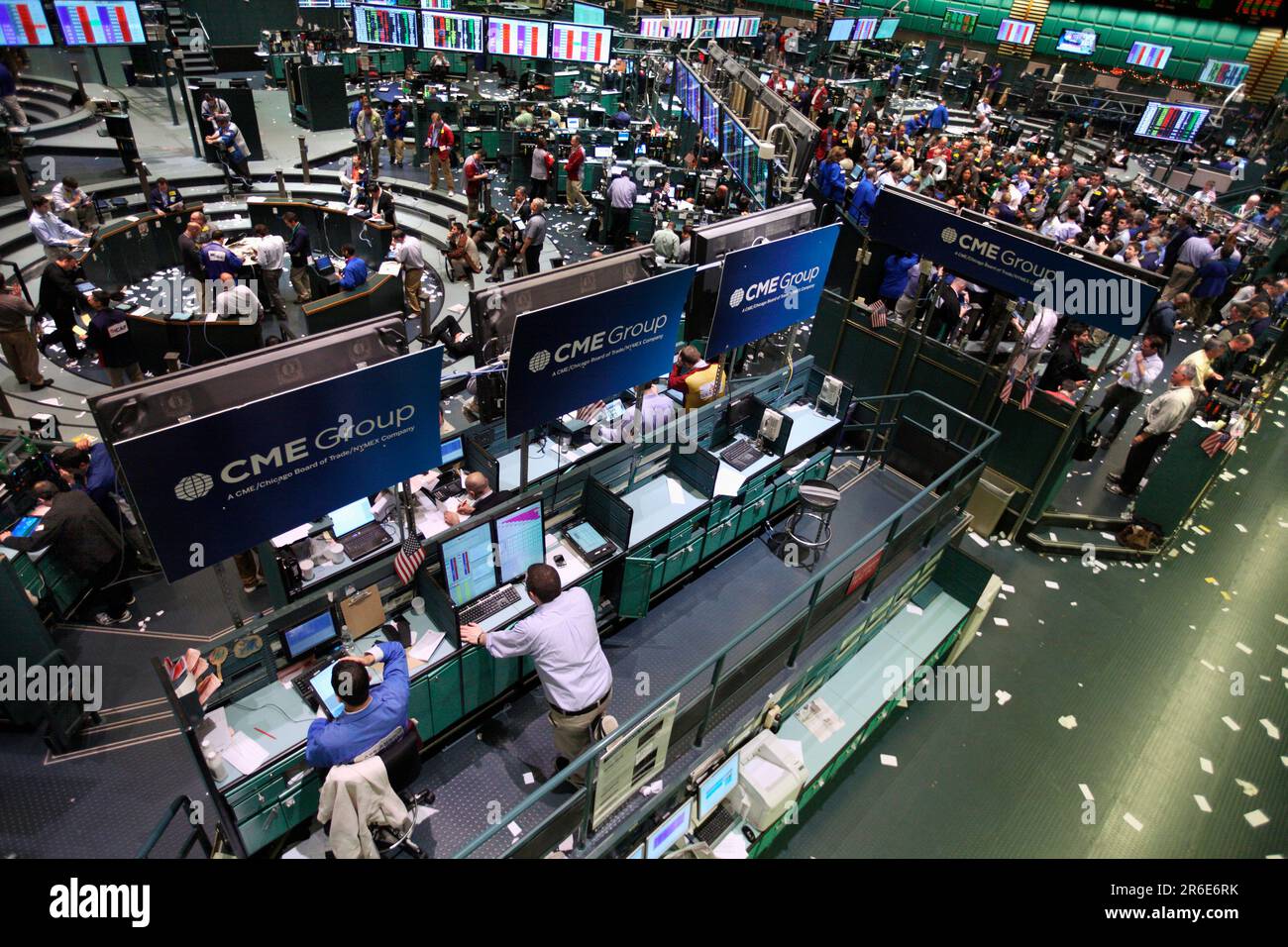 View over the trading floor at The New York Mercantile Exchange (NYMEX