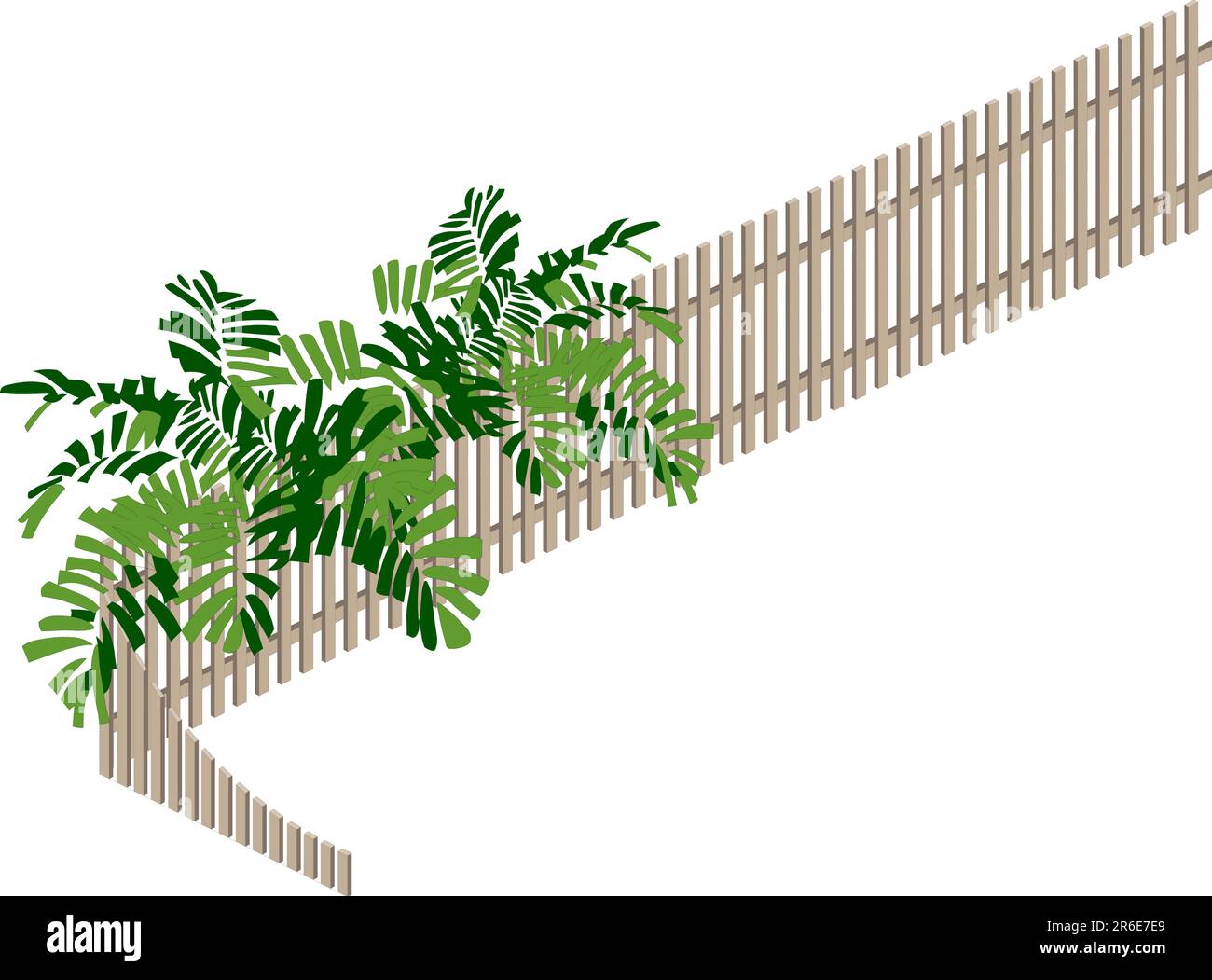 Vector model of fence, on white background Stock Vector