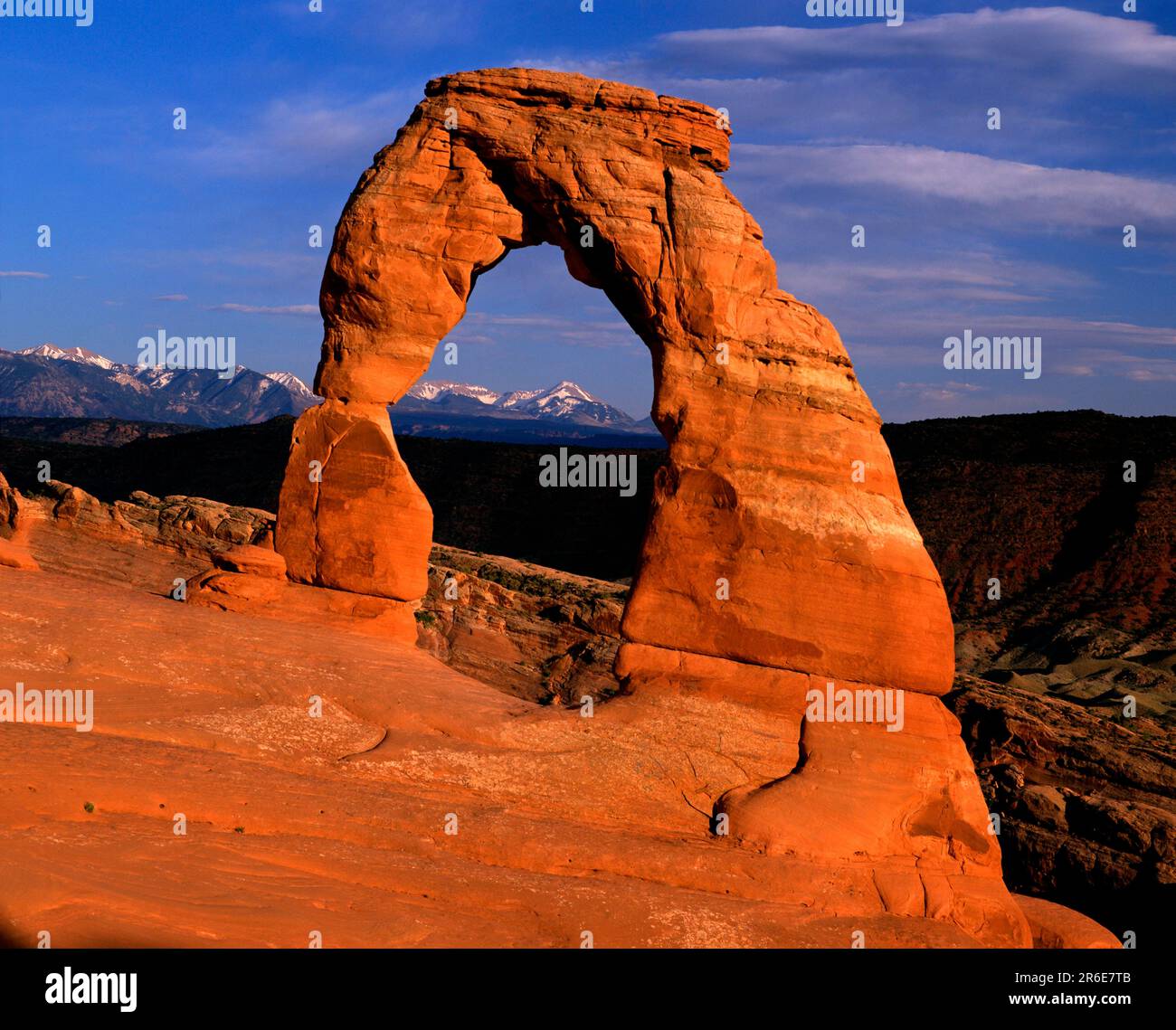 Stone Arch 'Delicate Arch', Arches national park, Utah, USA Stock Photo