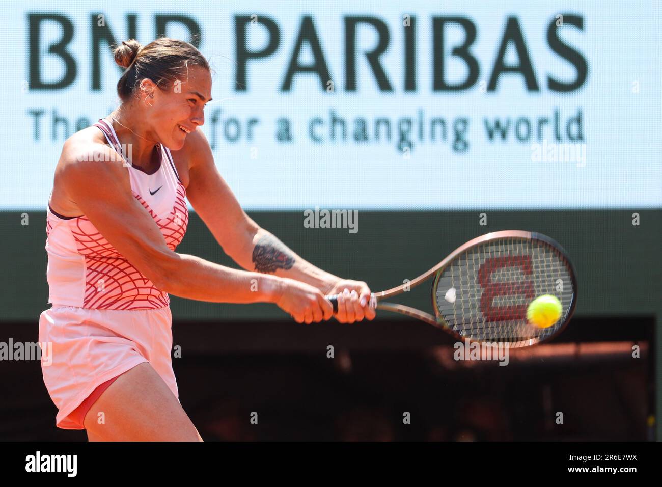 Paris, France, 08/06/2023, Aryna Sabalenka of Belarus during the French