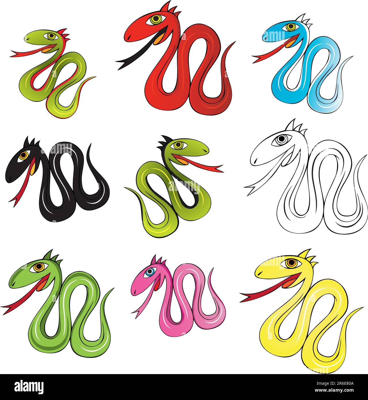 color snake hand drawing vector Stock Vector Image & Art Alamy