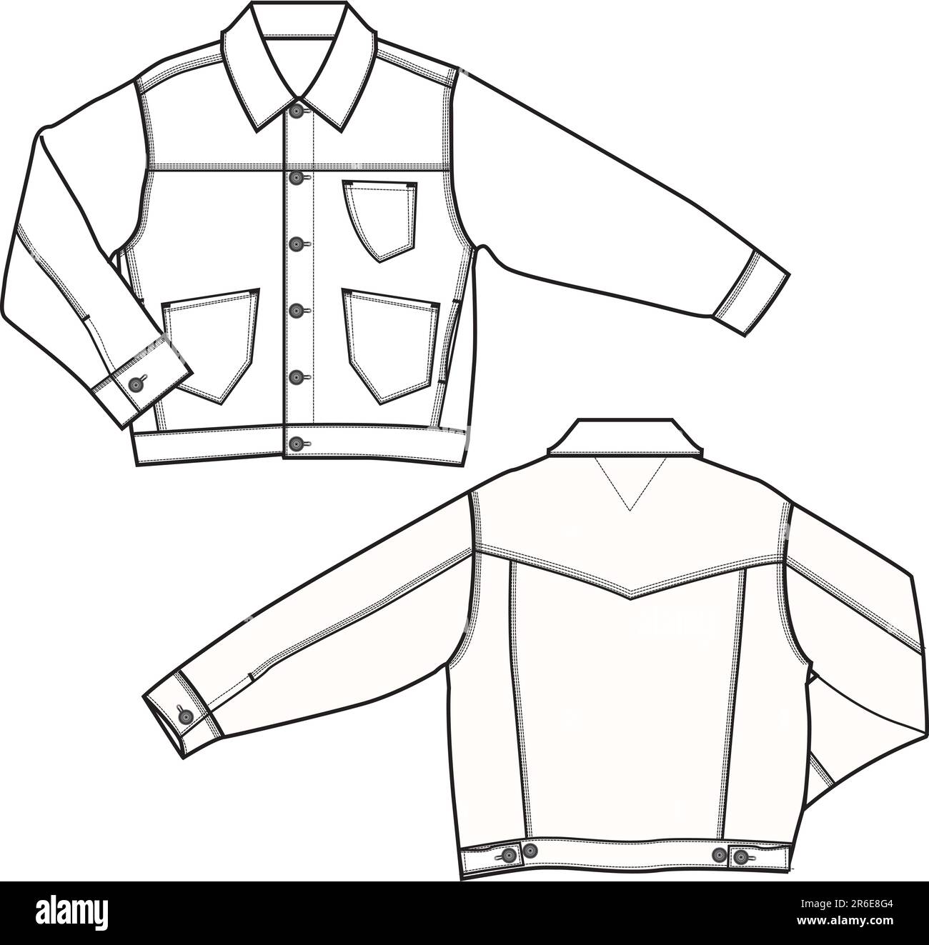 Veste en jean dessin dos sale