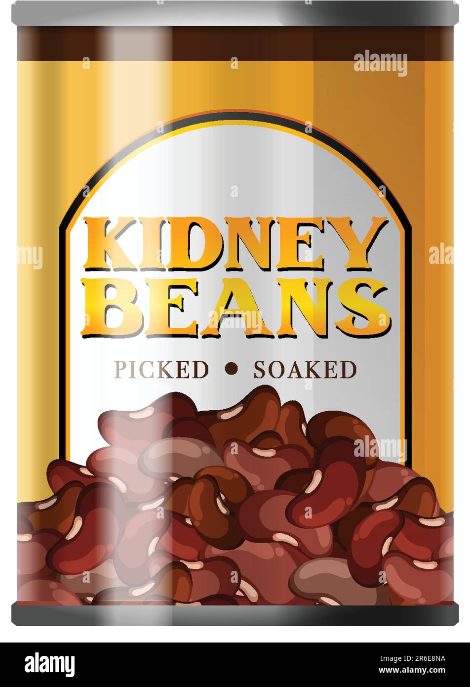 Kidney Beans Organic Product Food Can illustration Stock Vector Image