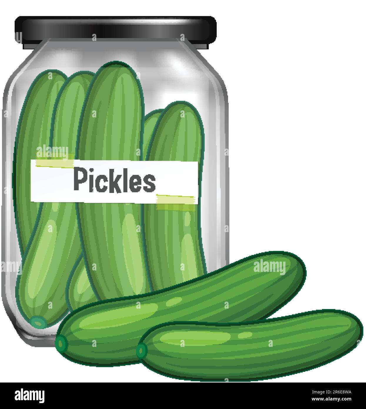 Pickled Cucumbers in Jar Vector illustration Stock Vector Image & Art
