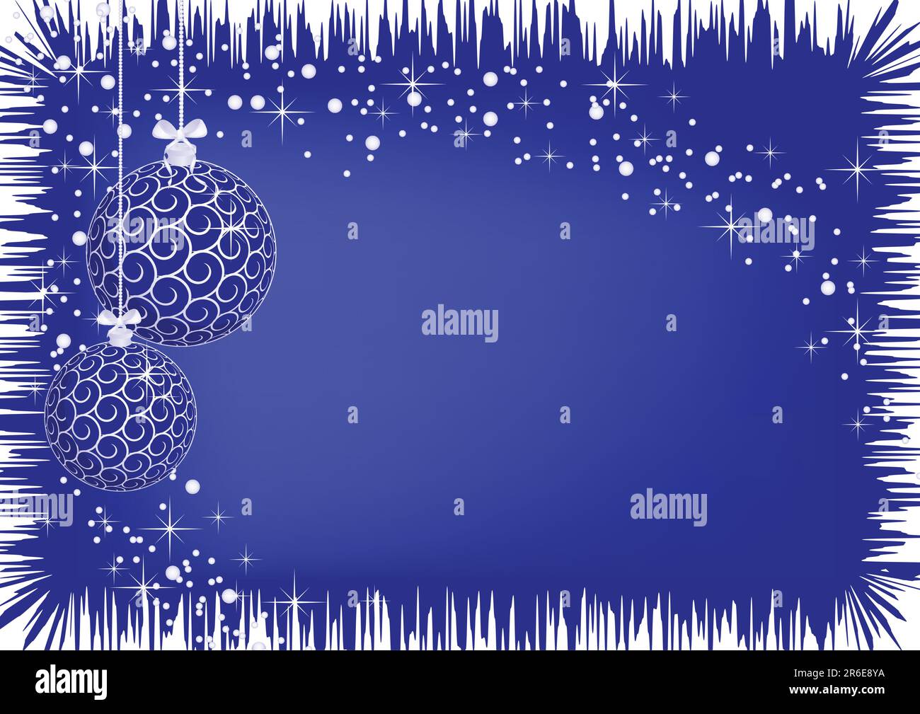 The vector illustration contains the image of christmas blue balls ...
