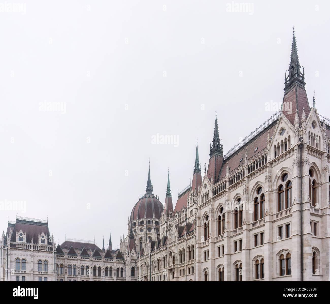 Beautiful old building of the Hungarian Parliament in neo-Gothic style Stock Photo