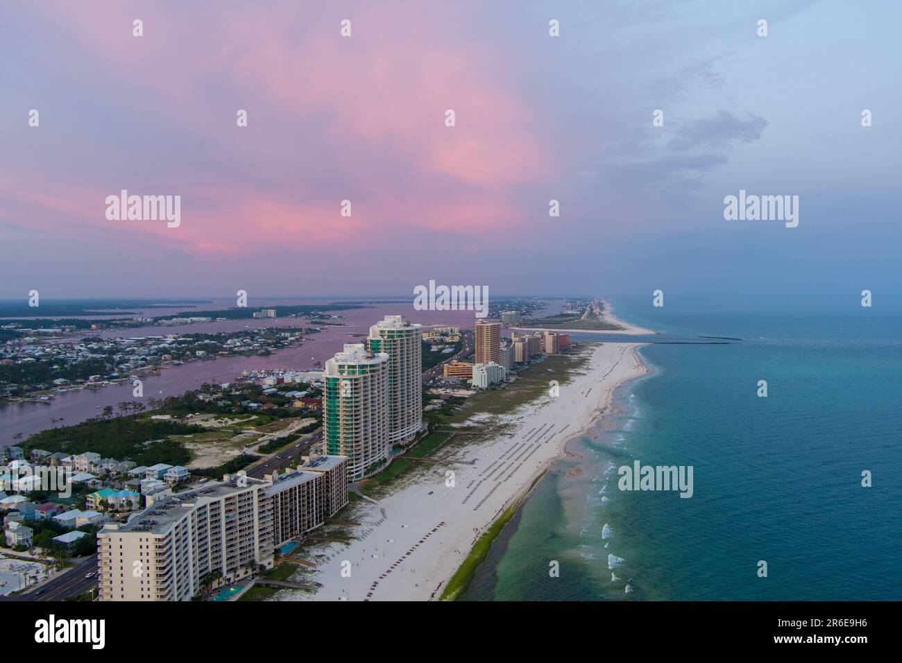 Orange Beach, Alabama at sunset Stock Photo Alamy