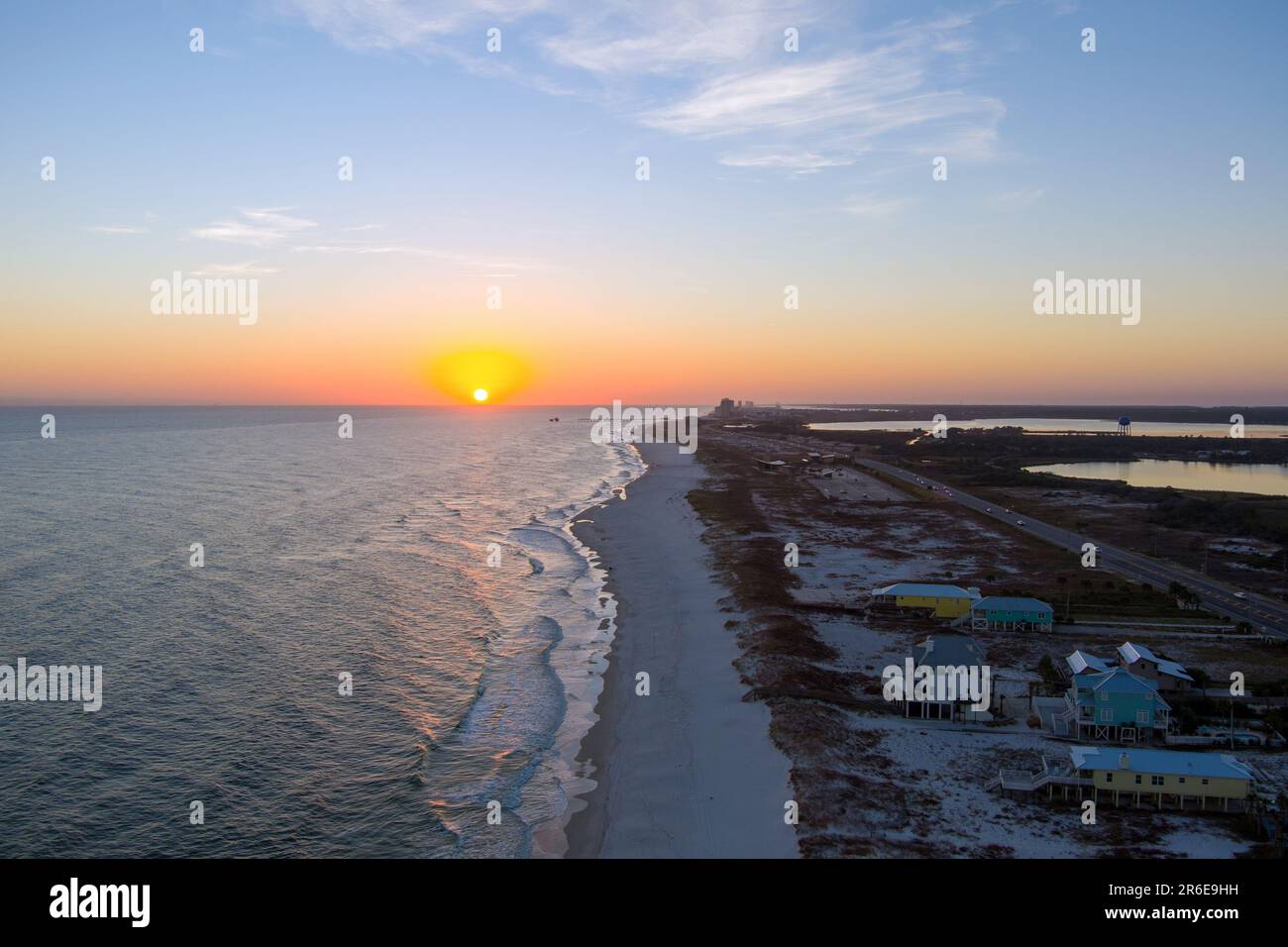 Autumn sunset at Orange Beach, Alabama Stock Photo Alamy