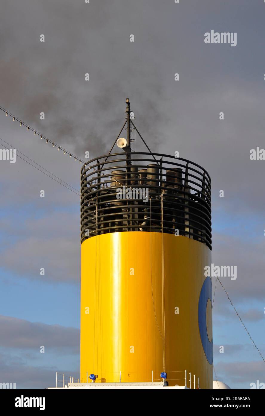 Ship chimney exhaust gases Stock Photo - Alamy