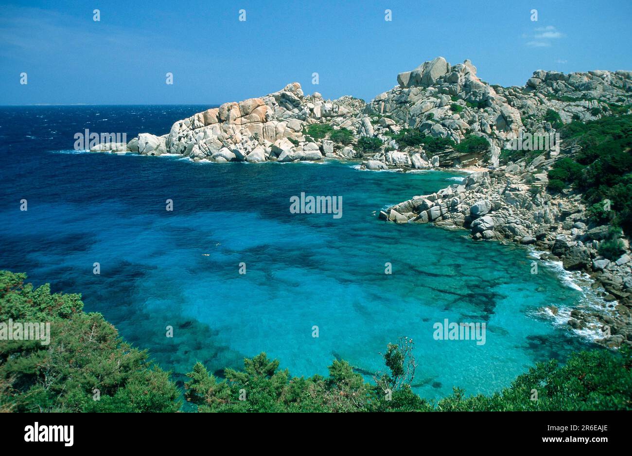 Bay and rocky coast, Capo Testa, Sardinia, Italy, Europe, sea ...