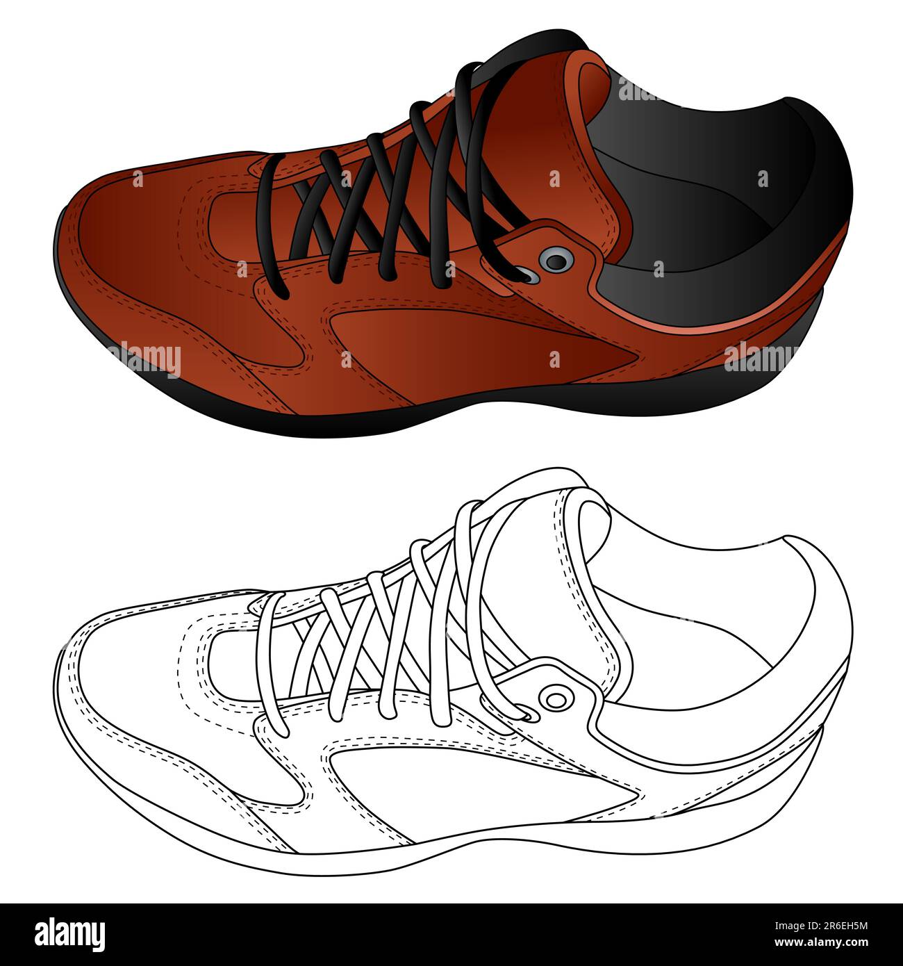 The image of sport shoes. Stock Vector