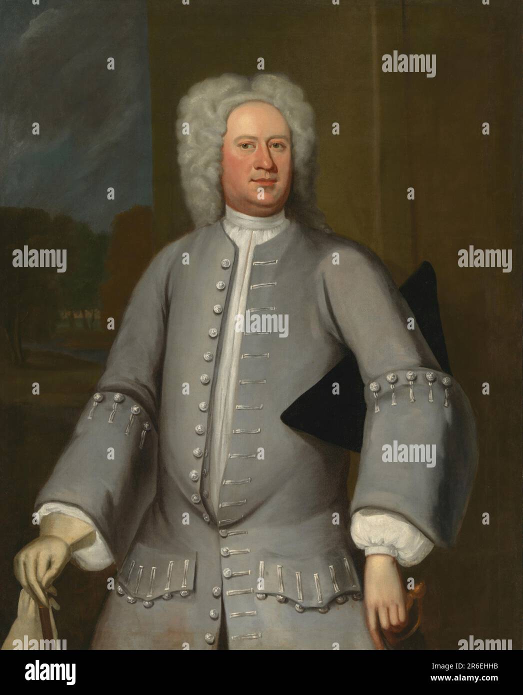 Robert King Carter. oil on canvas. Date: c. 1720. Museum: NATIONAL PORTRAIT GALLERY. Stock Photo