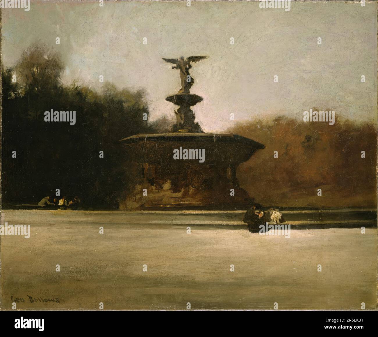 Bethesda Fountain (Fountain in Central Park). oil on canvas. Date