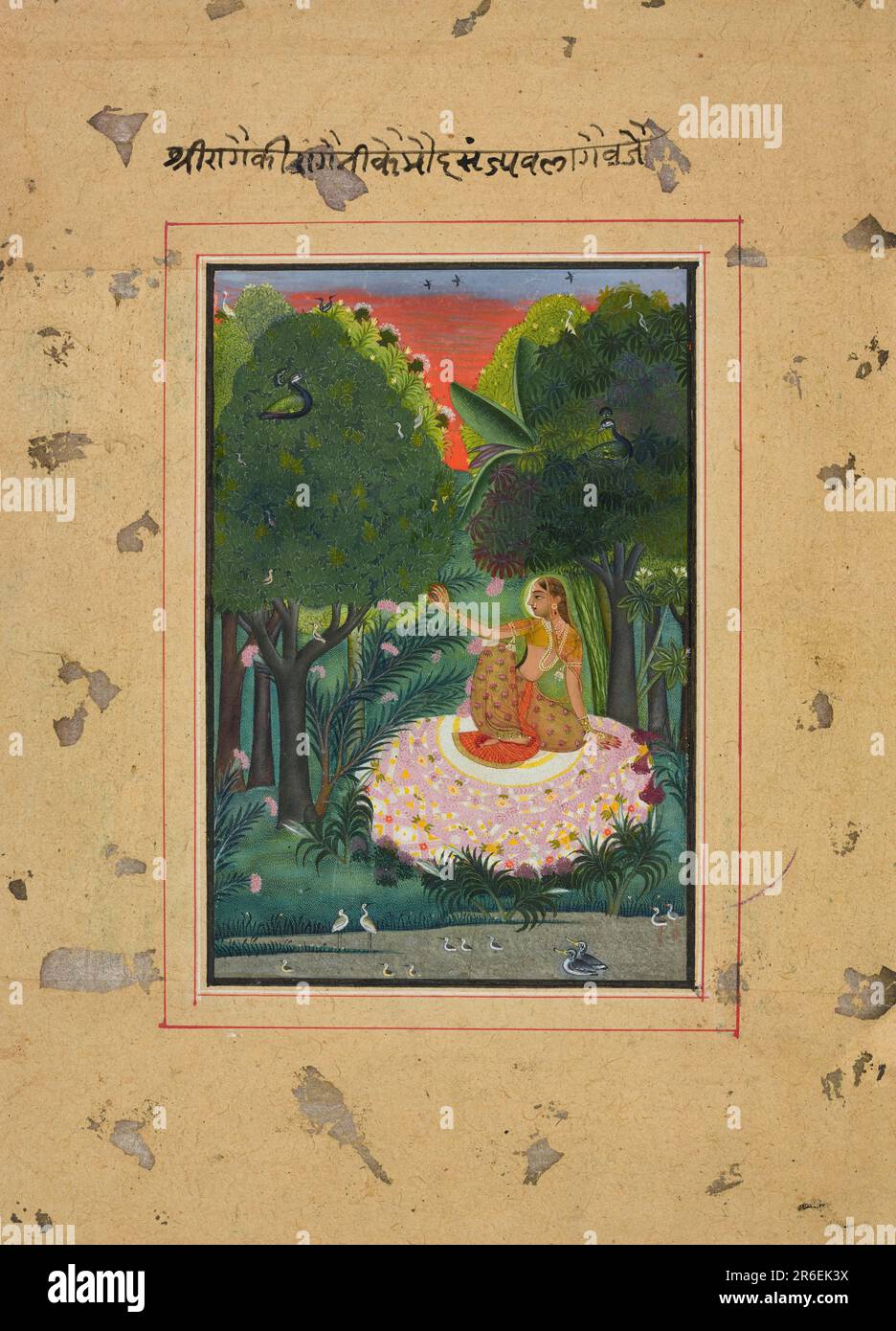 Kamod Ragini, folio from a Ragamala. Opaque watercolor and gold on paper. Origin: Kota, Rajasthan state, India. Date: ca. 1770-1775. Museum: Freer Gallery of Art and Arthur M. Sackler Gallery. Stock Photo