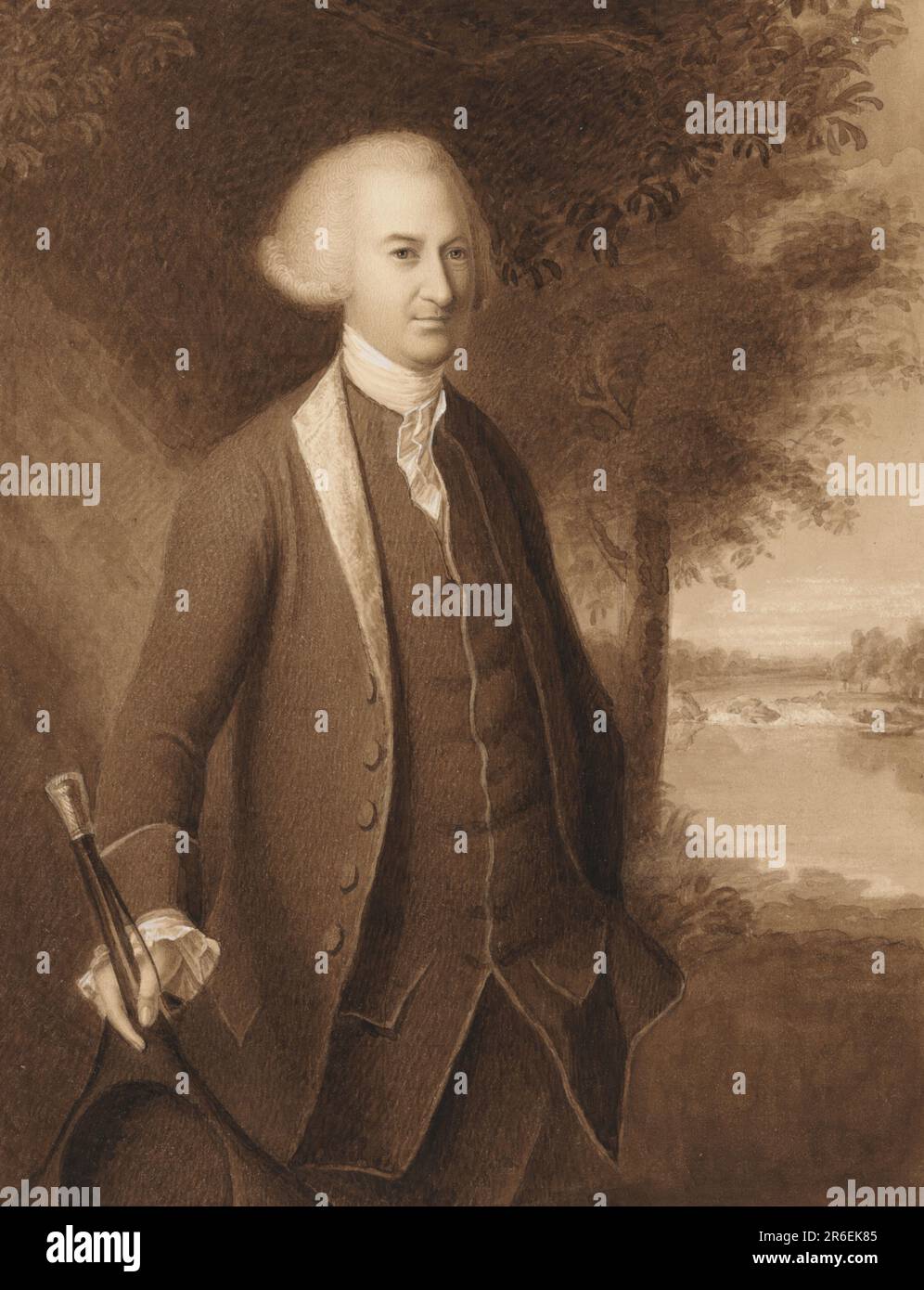 John Dickinson. Date c. 1835. Sepia ink and opaque white gouache on