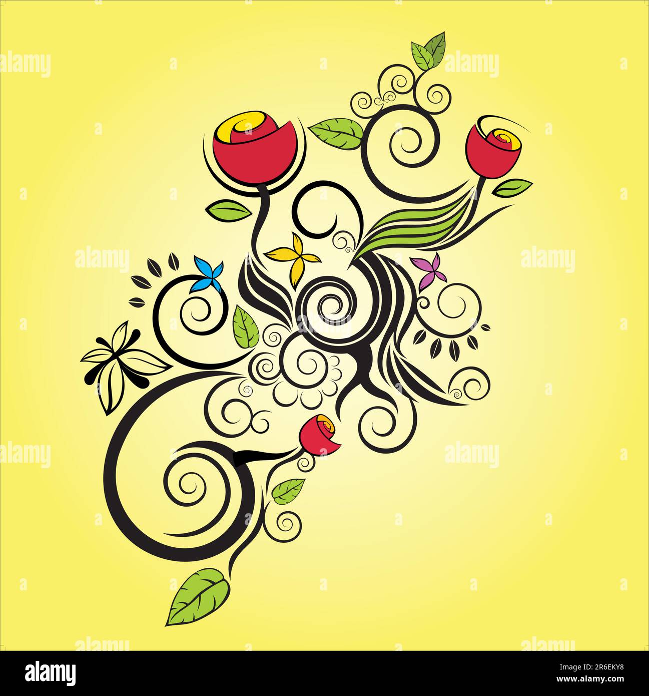 Organic decorative flower vector background stock vector image art