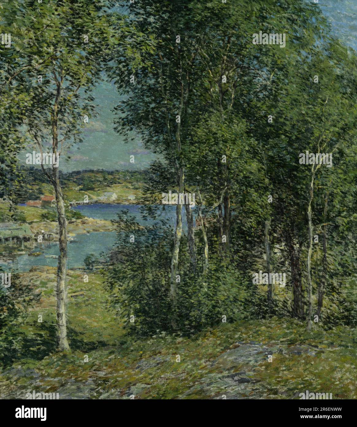 A Family of Birches. oil on canvas. Date: 1907. Museum: Smithsonian American Art Museum. Stock Photo