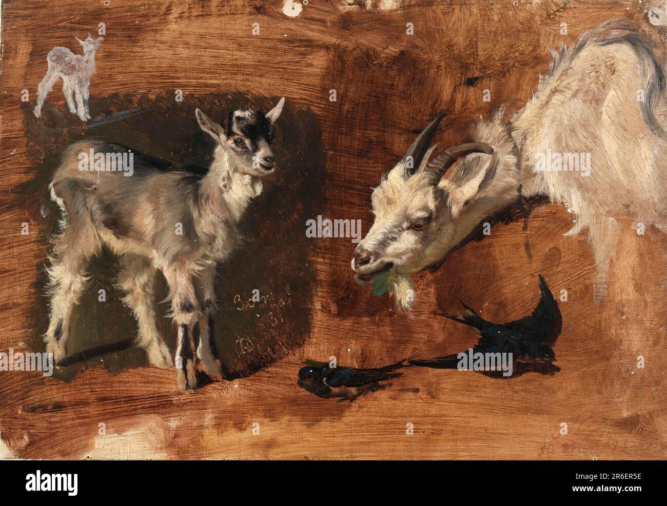 Goats. Date: n.d. oil on canvas. Museum: Smithsonian American Art Museum. Stock Photo