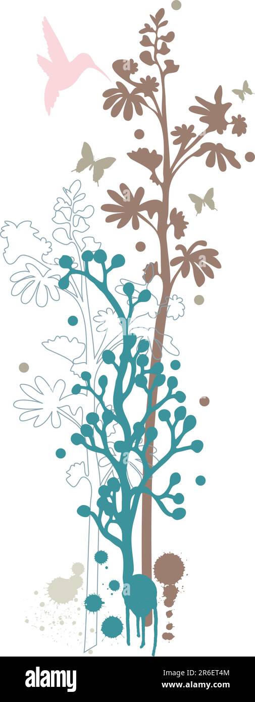floral background design with birds Stock Vector Image & Art - Alamy