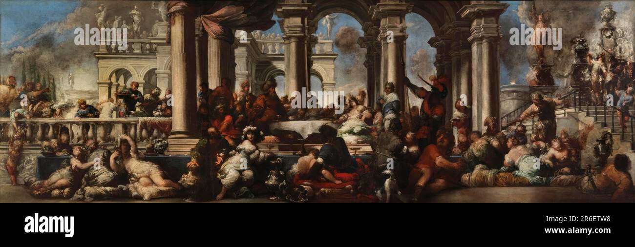 The Banquet of Cleopatra. oil on canvas. Date: 1660. Museum: Smithsonian American Art Museum. Stock Photo