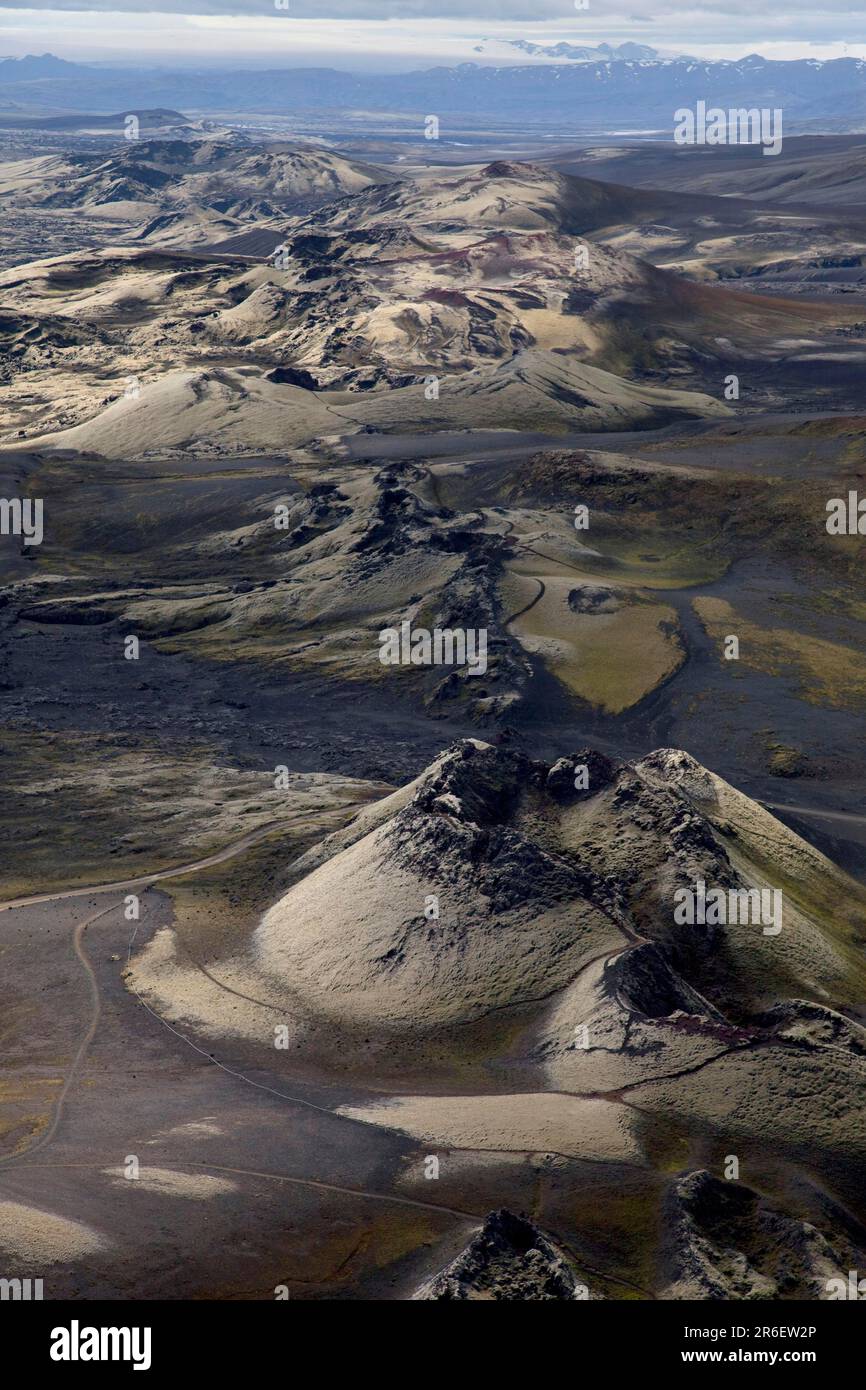 Crater of the Laki Volcano, Lakagigar, Iceland Stock Photo